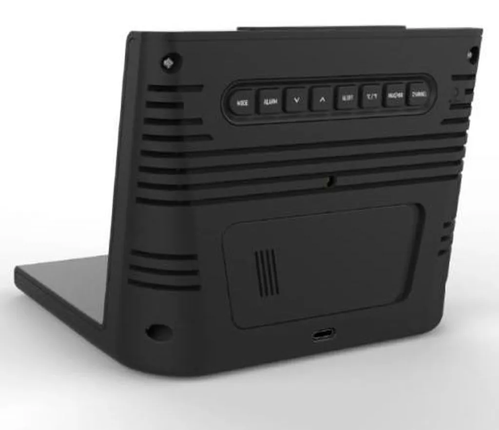 Station météo écran couleur cargo avec chargeur induction Qi