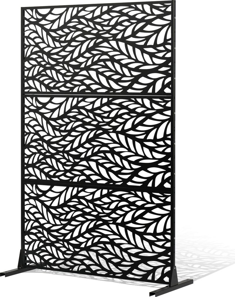 VEVOR Paravent, 120x50,8x183 cm, Sichtschutzwände & -paneele für den Außenbereich, freistehende Trennwand mit Ständer, Schwarz