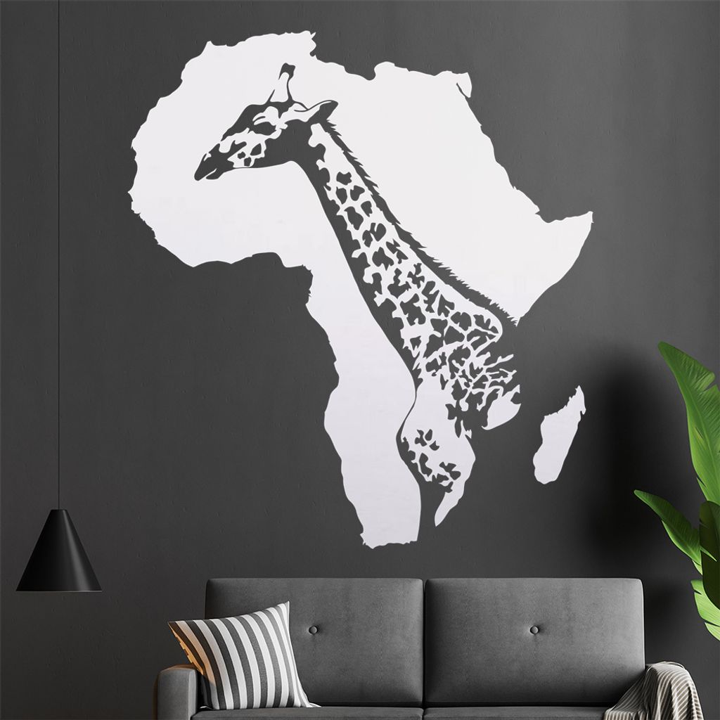 KIWISTAR Giraffe Afrika Silhouette Umriss Wandtattoo in 6 Größen - Wandaufkleber Wall Sticker - Dekoration, Küche, Wohnzimmer, Schlafzimmer, Bad...