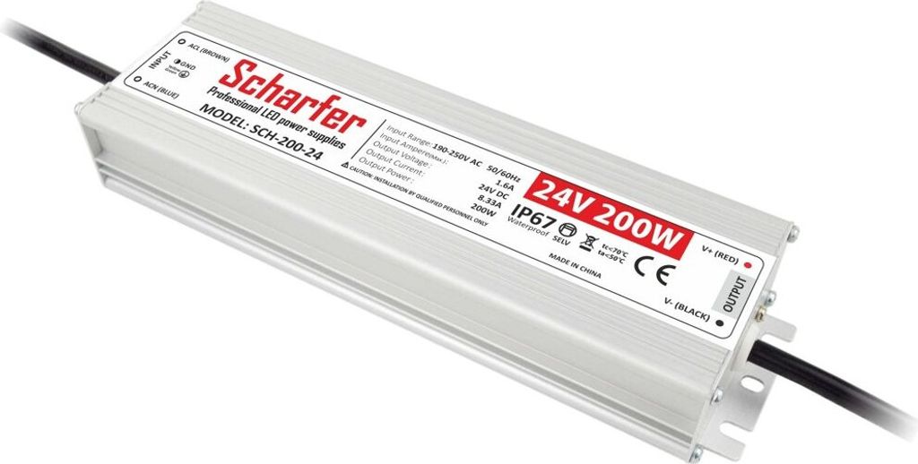 Scharfer hermetický napájací zdroj 200W 24V IP67 8,33A Obrázok produktu 