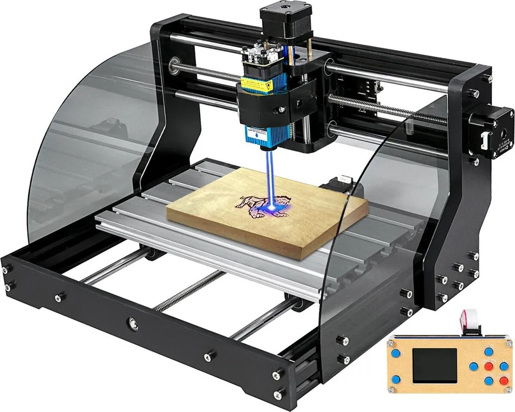 Graveur laser 15W et CNC 3018 Pro 3 axes avec contrôle hors ligne intégré