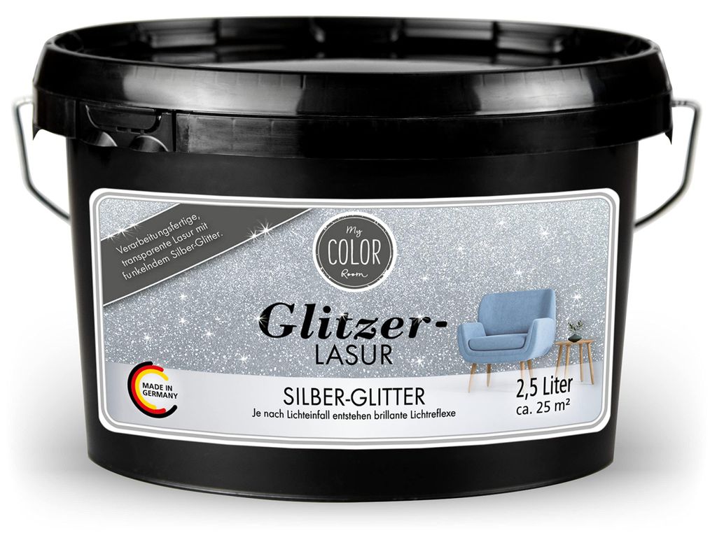 Viva Decor My Color Room Glitzer-Lasur Silber-Glitter 2,5 Produktbild 