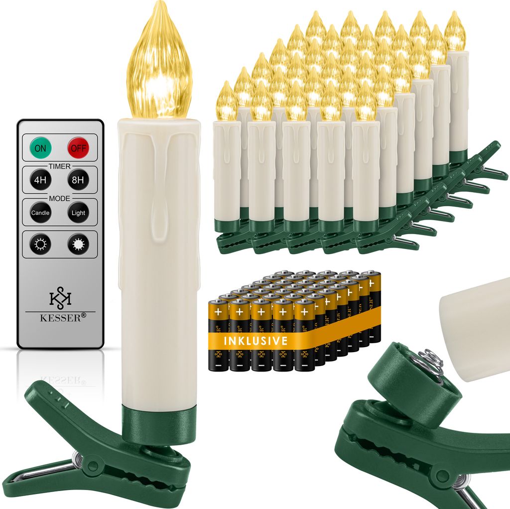 KESSER® Weihnachtsbaumkerzen 20 LED Inkl. Batterien Produktbild 1