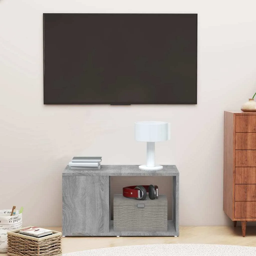 The Living Store Mobile TV 60 cm Grigio Sonoma - Materiale Legno Duraturo