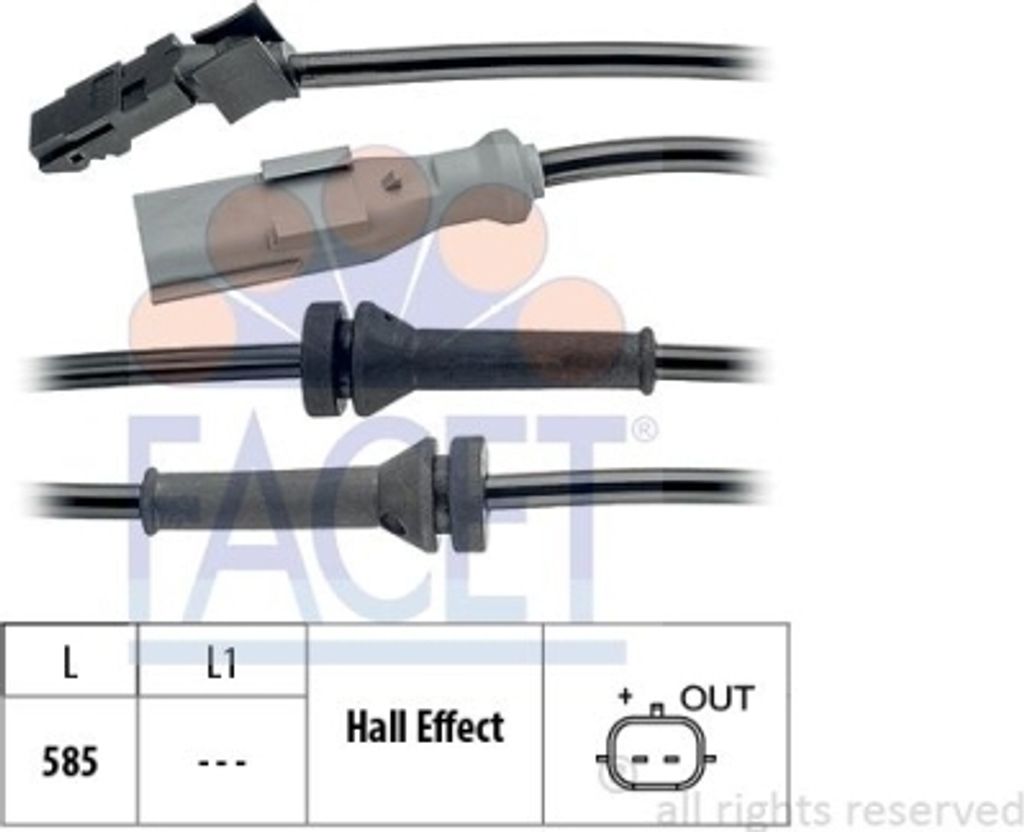 1 Sensor, Raddrehzahl FACET 21.0144 Italy - OE Equivalent für RENAULT