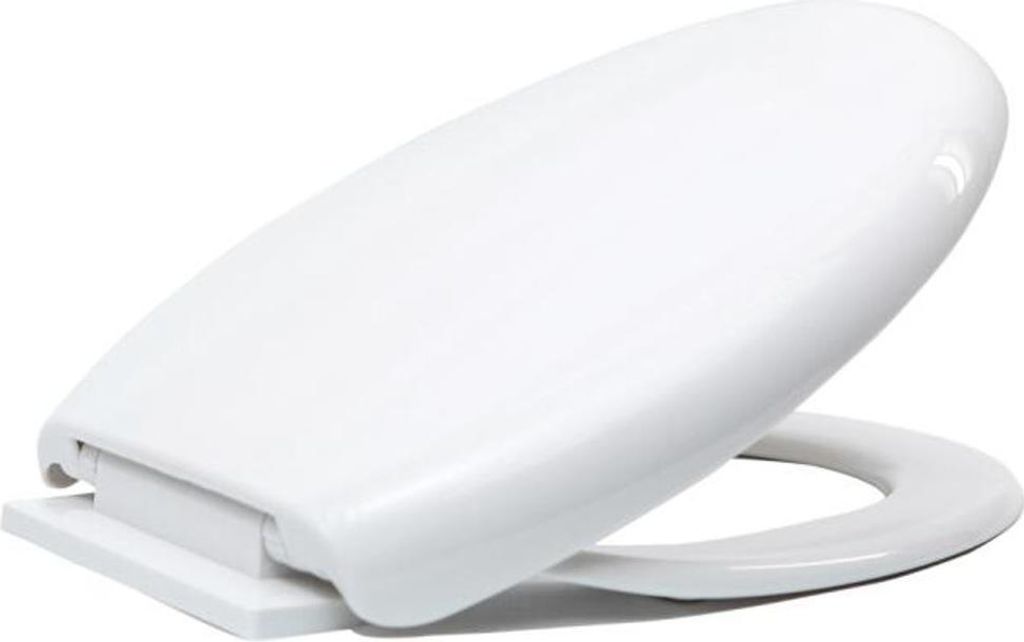 WC-Sitz Kunststoff weiß 43×36 cm – robuster pflegeleichter Toilettensitz in Standardgröße, leicht zu reinigen, stabil, hygienisch und ideal f...