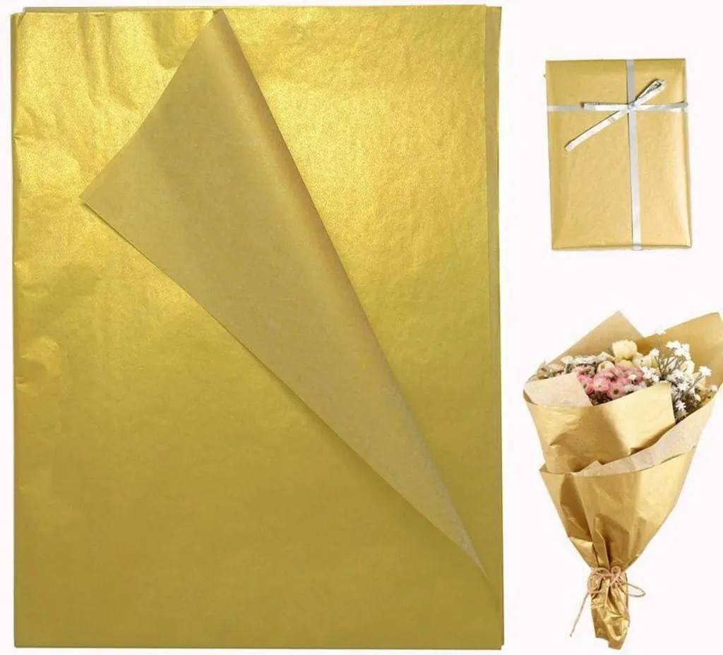 Carta velina metallizzata color oro 50 fogli 35,6 x 50,8 cm matrimonio festa di compleanno