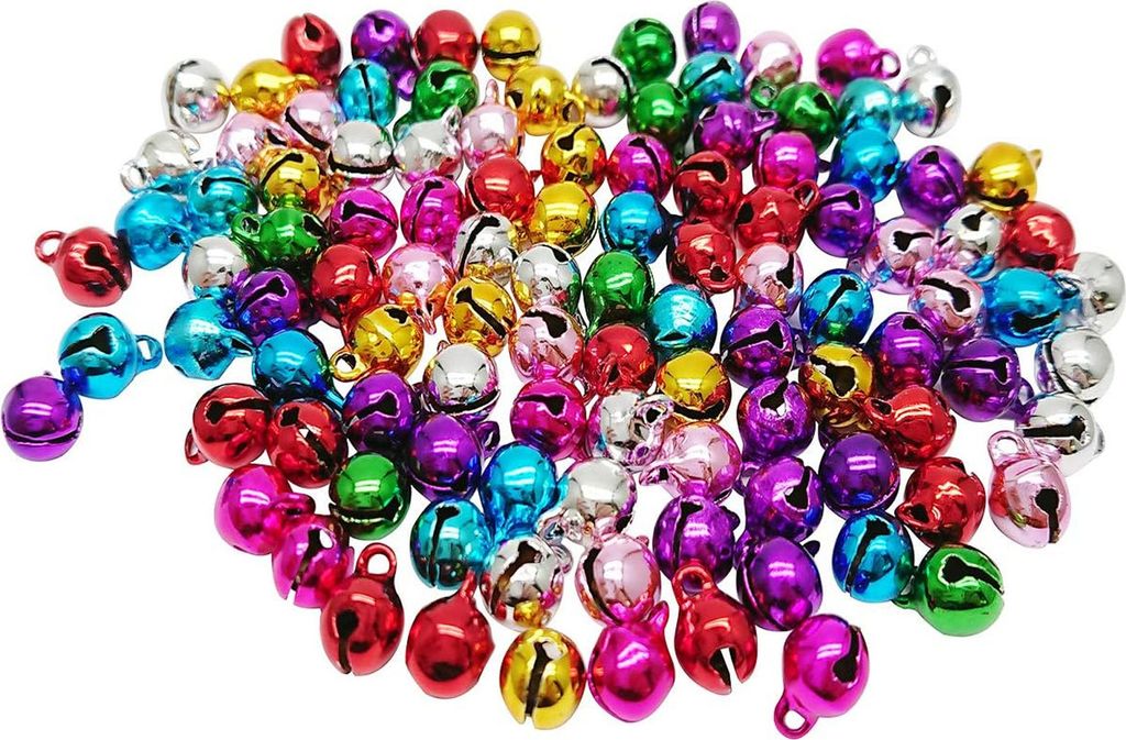 1/4-Inch Jingle Bell/Small Bell/Mini Bell DIY Bracelet Anklets Necklace Knitting/Jewelry Making, 100pcs, Colorful