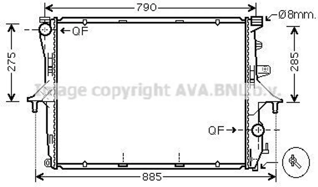 Radiateur alu haute performance PRASCO VN2214 - OE 7L0121253 Robuste