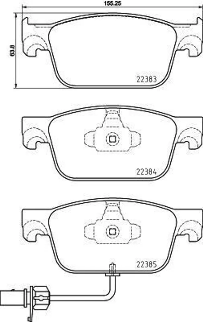 Plaquettes de frein Audi A4 A5 pour entretien système OE 8W0698151AA