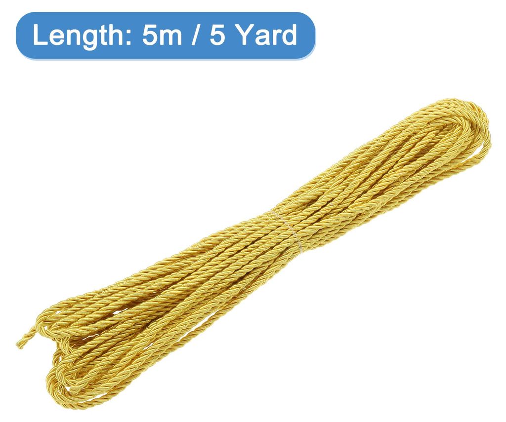 Kordel Satinkordel Gedrehte Kordelschnur, 5 Yard 3mm 3 Str?nges Geflochtener Seil Gl?nzender Faden Schnur fš¹r DIY-papierschnur Handwerk Geschenk...