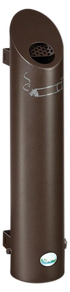 Robuster Wandascher mit Schloss und Inneneinsatz | 2,5 Liter, HxBxT 50x12x12cm | Edelstahl | Braun