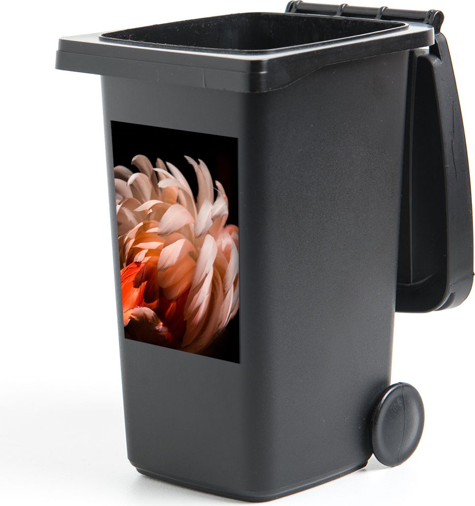 MuchoWow Mülltonnenaufkleber Flamingo - Federn - Licht - Makro 40x60 cm