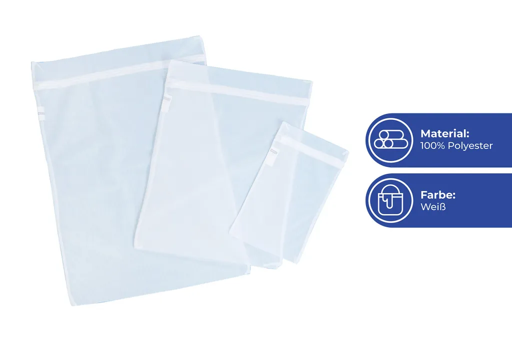 Filets à linge set de 3 pièces avec fermeture éclair et maille durable