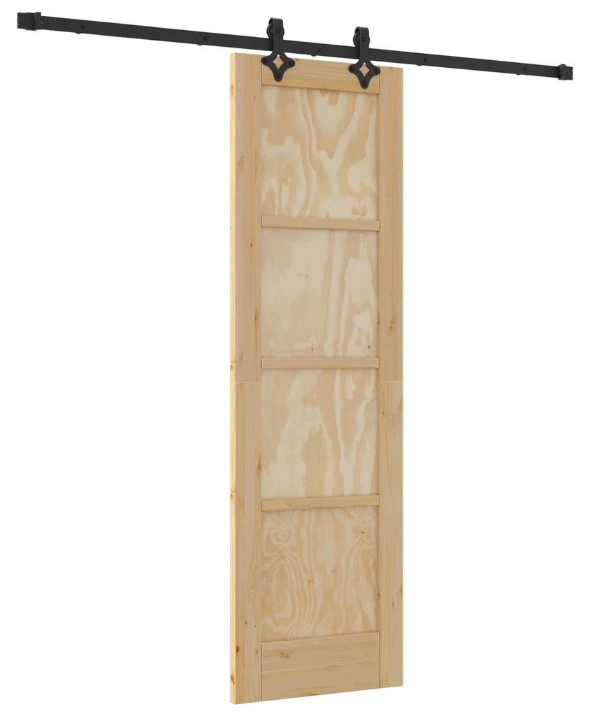 Schiebetür Natürlich und Schwarz 61 x 198,5 cm