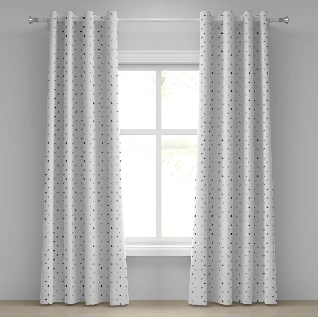 Rideau décoratif pour studio artistique motif abstrait gris anthracite