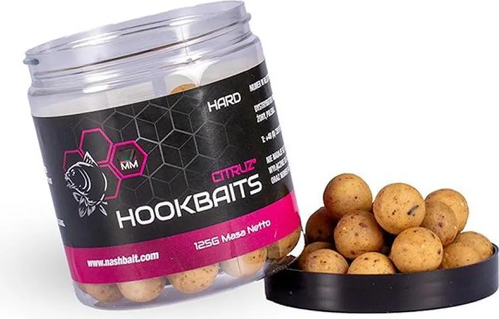 Nash Bait Citruz Hard Hookbaits 125g 15mm - Appâts de Pêche Haute Durée