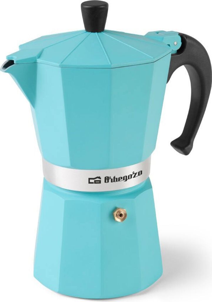 Orbegozo KFV 945, Mokka-Kanne, Blau, Aluminium, 9 Tassen