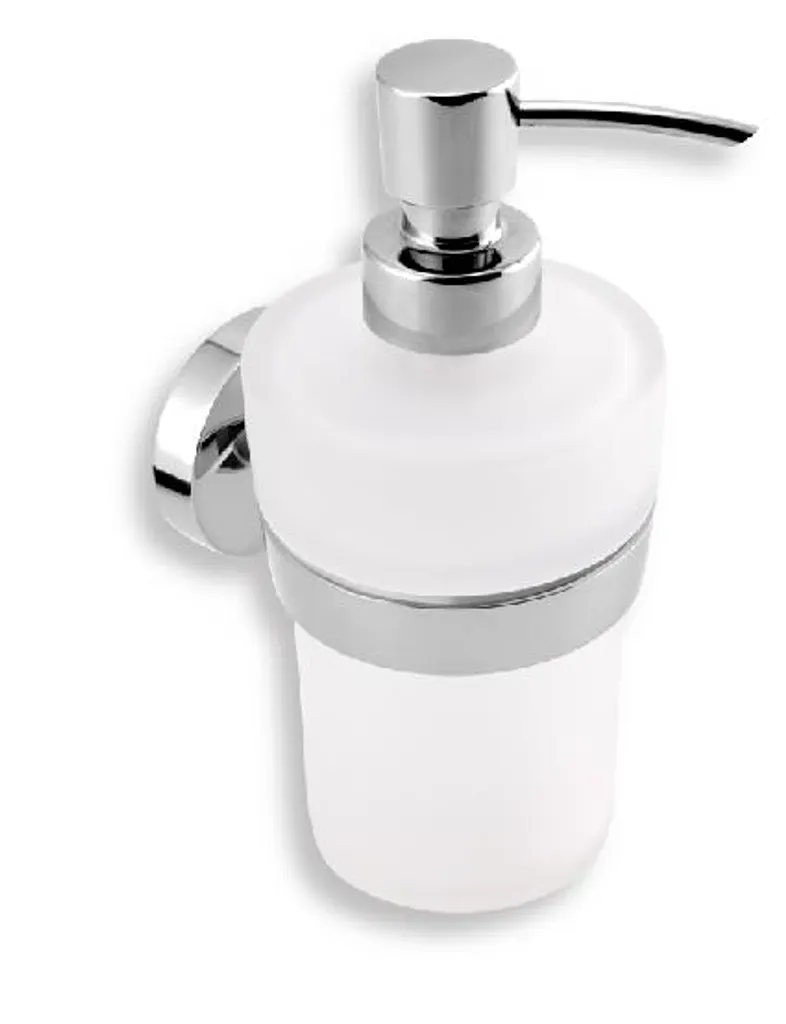 Distributeur de Savon Liquide Mural en Chrome pour Salle de Bain Zen