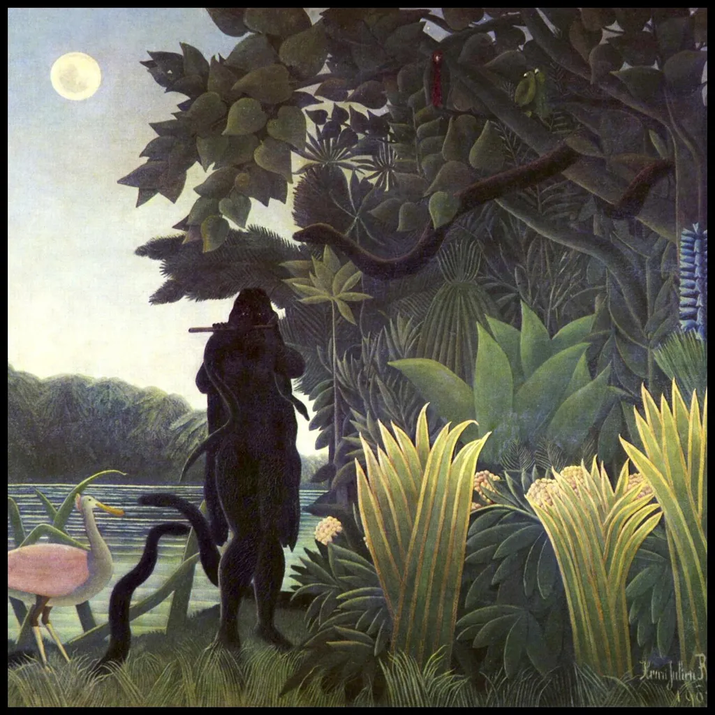 Grand Tableau Rousseau The Snake Charmer 100x100cm Impression Vintage