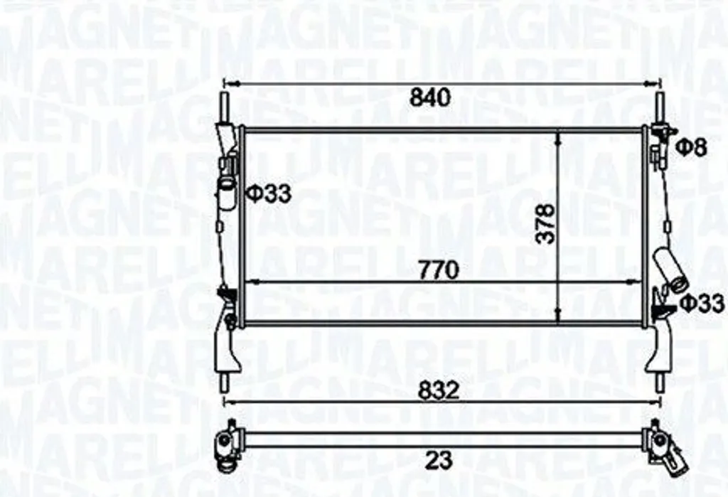 Radiateur Ford Transit haute durabilité avec faisceau renforcé 26mm