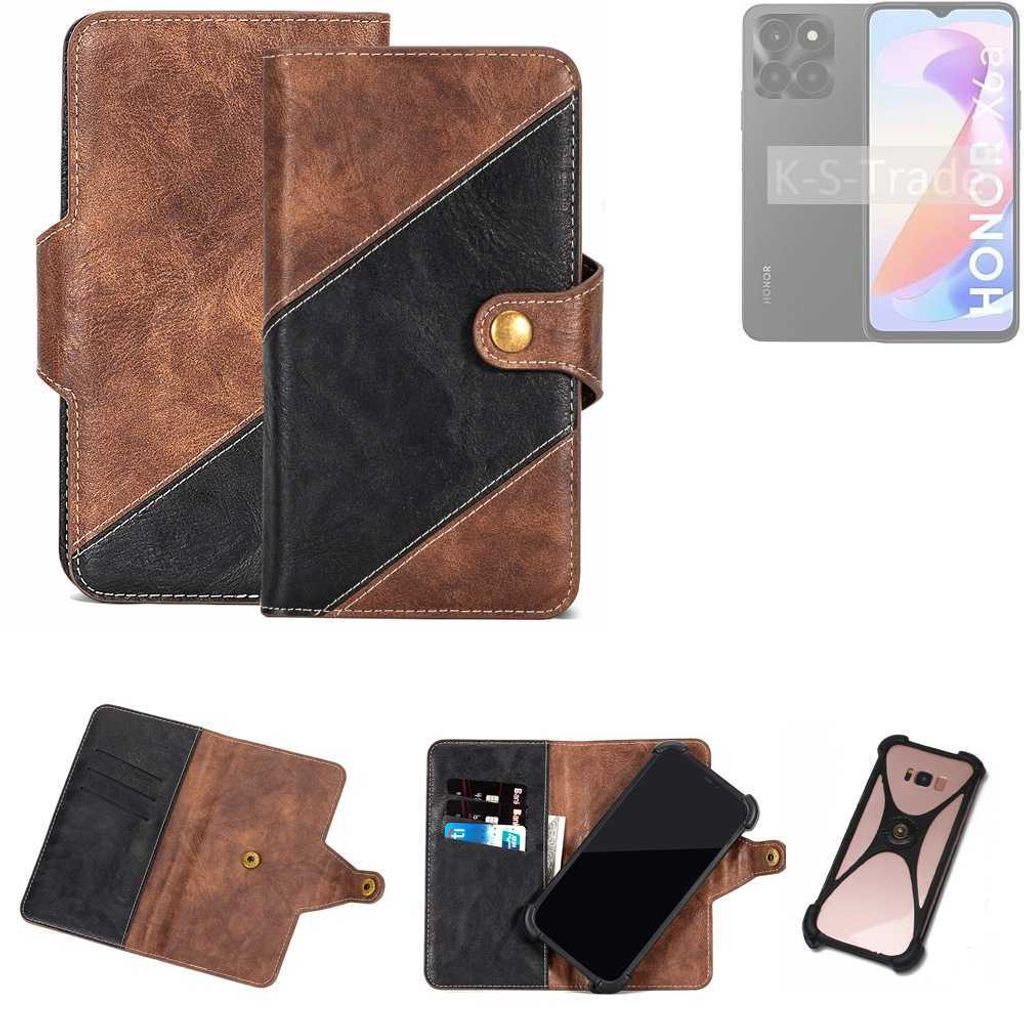 K-S-Trade Handyhülle Schutzhülle Bookstyle Case kompatibel mit Honor X6a Klapphülle Cover Hülle Schutztasche 1x