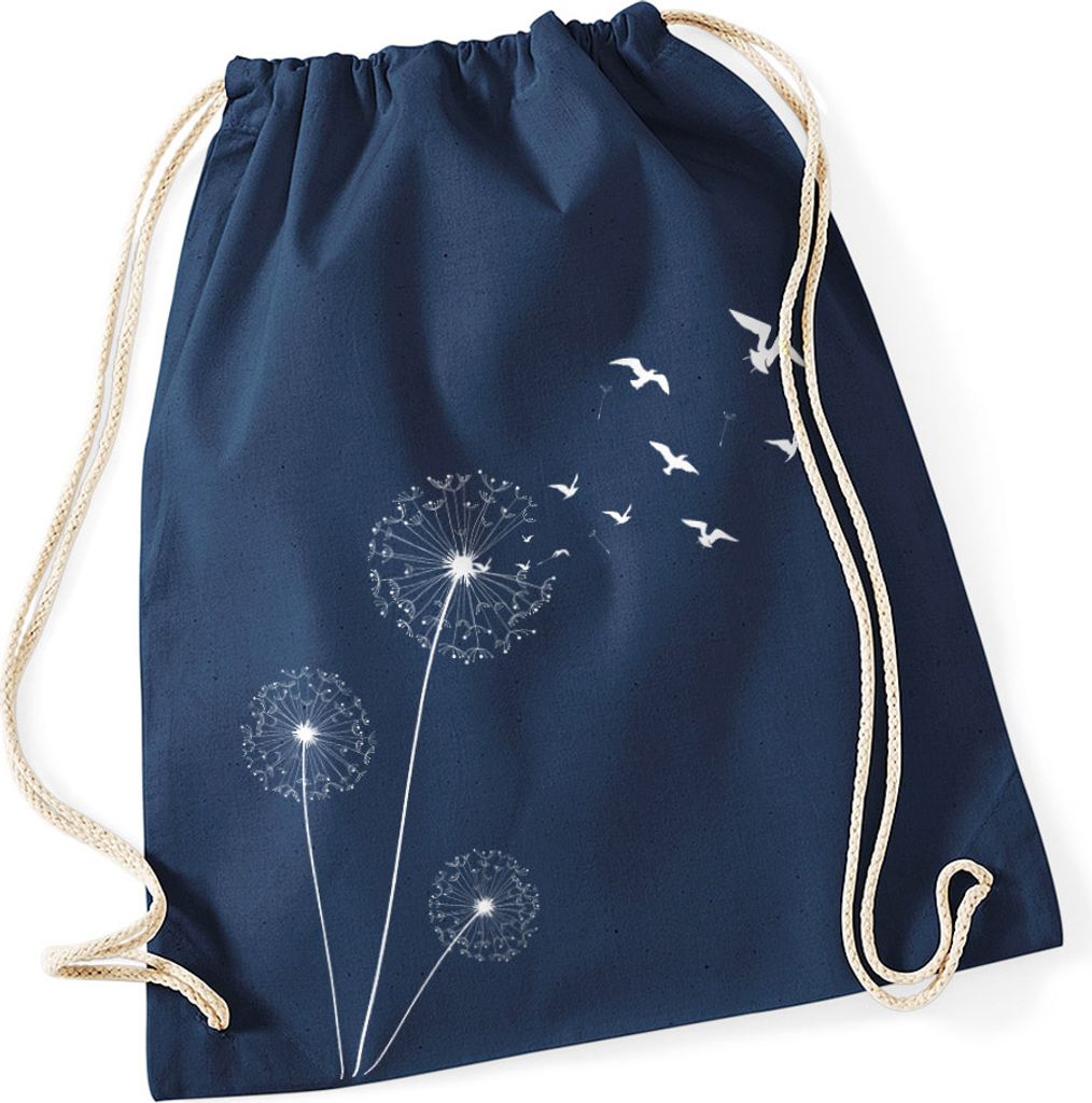 Turnbeutel Pusteblume Vögel Birds Hipster Beutel Tasche Produktbild 