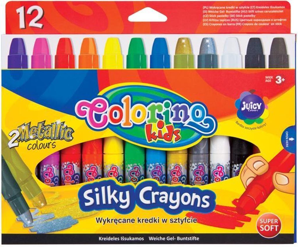 COLORINO DREHBARE GEL-BUNTSTIFTE 12 Farben