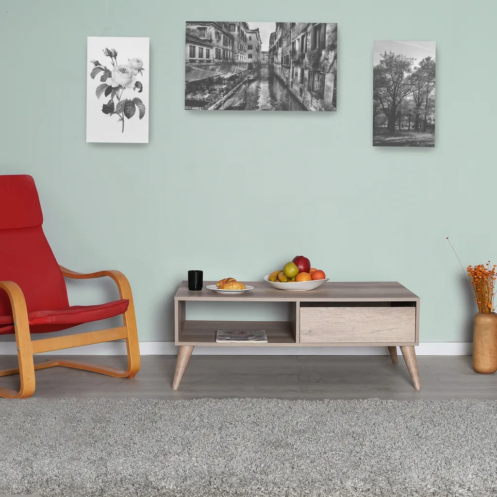 Skye Decor Shp-655-Tt-1 Table Basse Noyer Clair 110x65 cm Design Chic