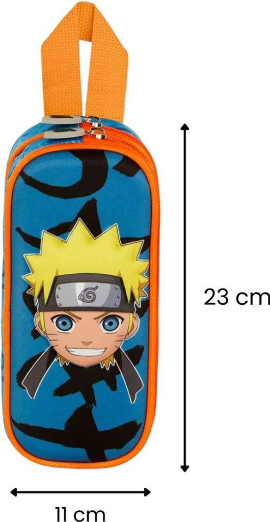 Naruto 3D Zwei-Fach Schule Federmäppchen Blau 22x10x8 cm Produktbild 