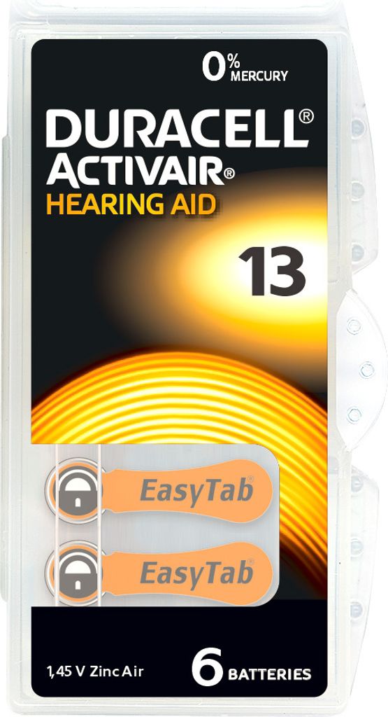 Duracell Activair Zinc Air 13 1,45 V (6 ks v blistru) Obrázek produktu 