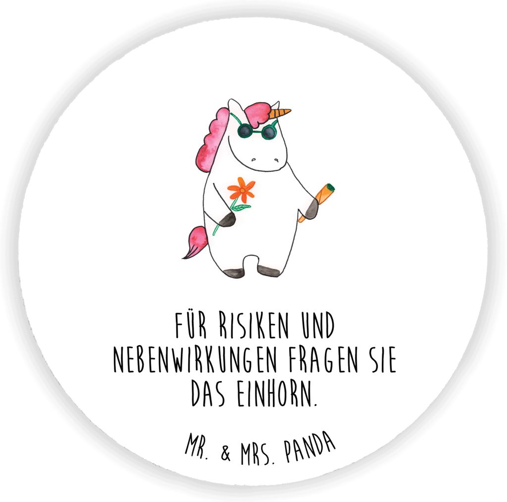 Mr. & Mrs. Panda magnet Einhorn Woodstock - Weiß - Geschenk, für magnettafel, Einhörner, Kühlschrankmagnet, kühlschrank, Party, Joint, pinnwan...