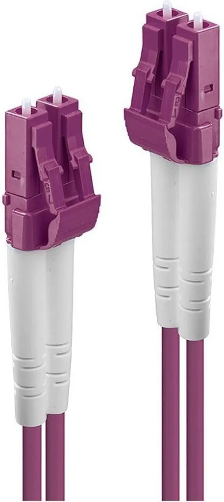 Fibra Ottica OM4 20m Lindy LC-LC | Cavo Patch Duplex 50/125µm Viola