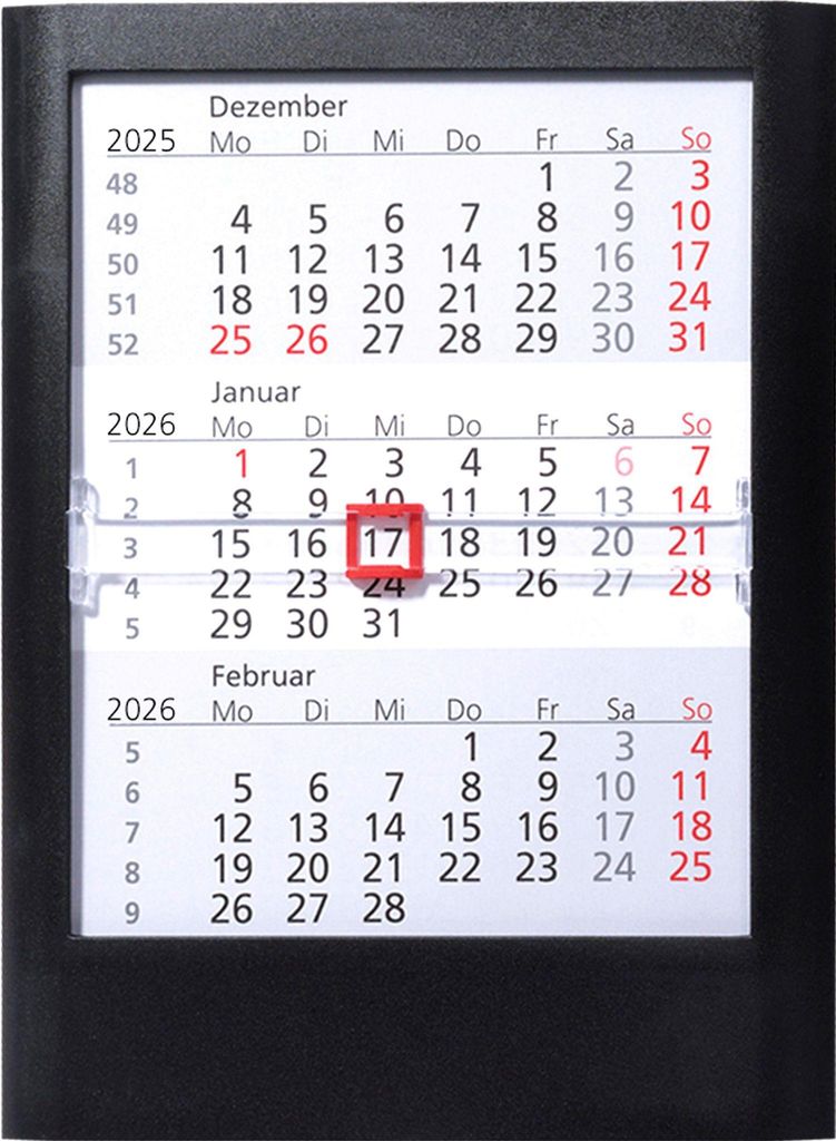 2026 Güss 3-Monats-Tischaufstellkalender 16x12cm Kunststoff Produktbild 