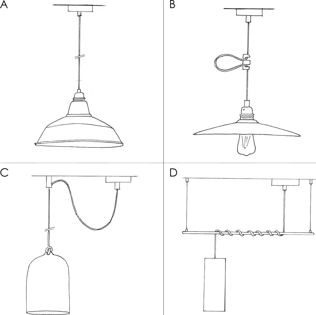 Suspension luminaire céramique et câble textile déco design italien - 5
