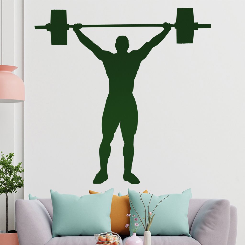 KIWISTAR Gewichtheber Silhouette Wandtattoo in 6 Größen - Wandaufkleber Wall Sticker - Dekoration, Küche, Wohnzimmer, Schlafzimmer, Badezimmer