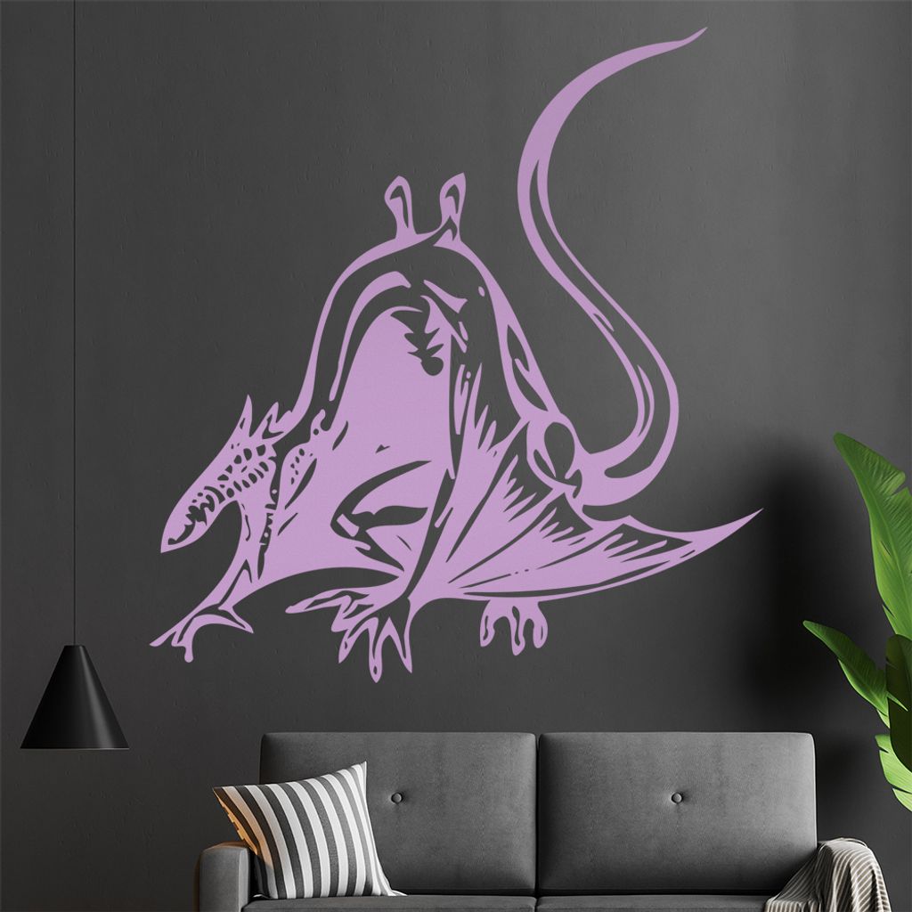 Drachen Angriff Wandtattoo in 6 Größen - Wandaufkleber Wall Sticker - Dekoration, Küche, Wohnzimmer, Schlafzimmer, Badezimmer
