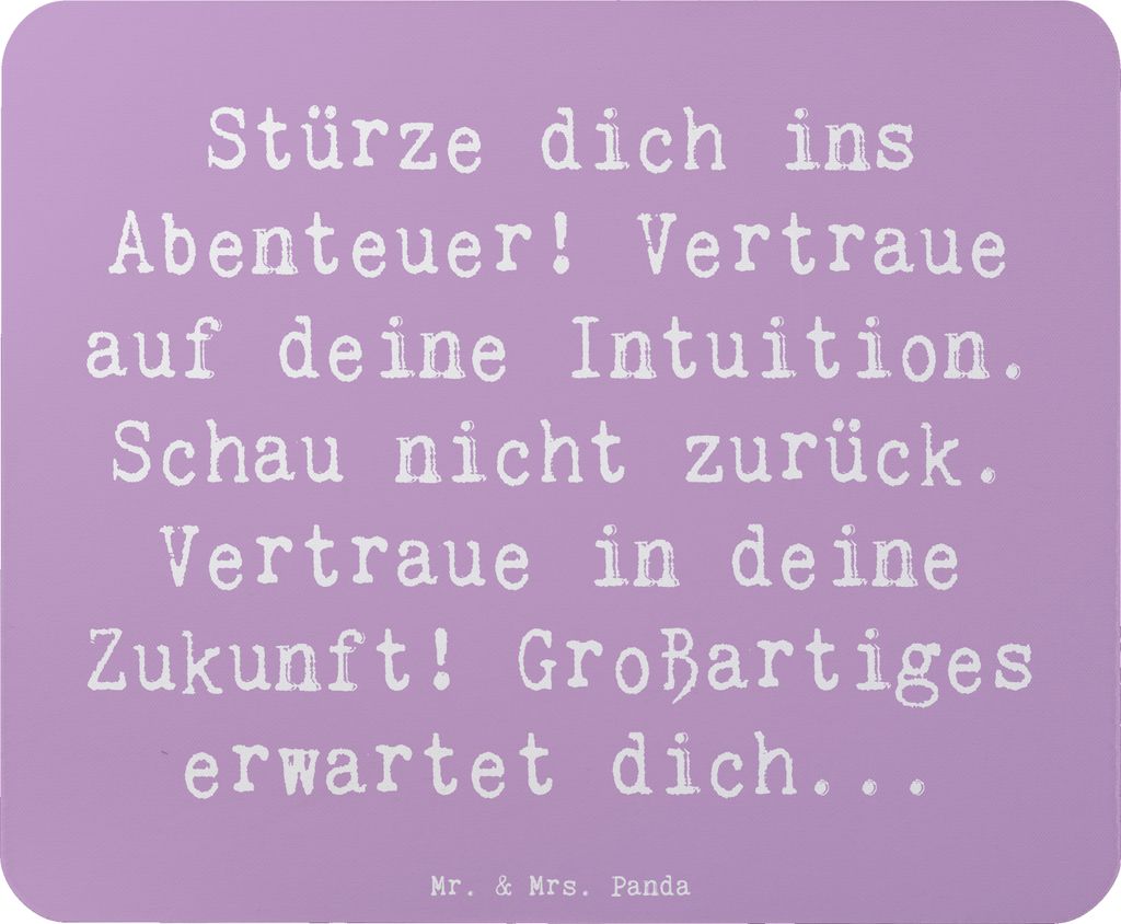 Mr. & Mrs. Panda Mauspad Spruch Tapferkeit und Intuition - Lavendeltraum - Geschenk, Selbstvertrauen, Motivation, Vertraue auf deine, mousematte, l...