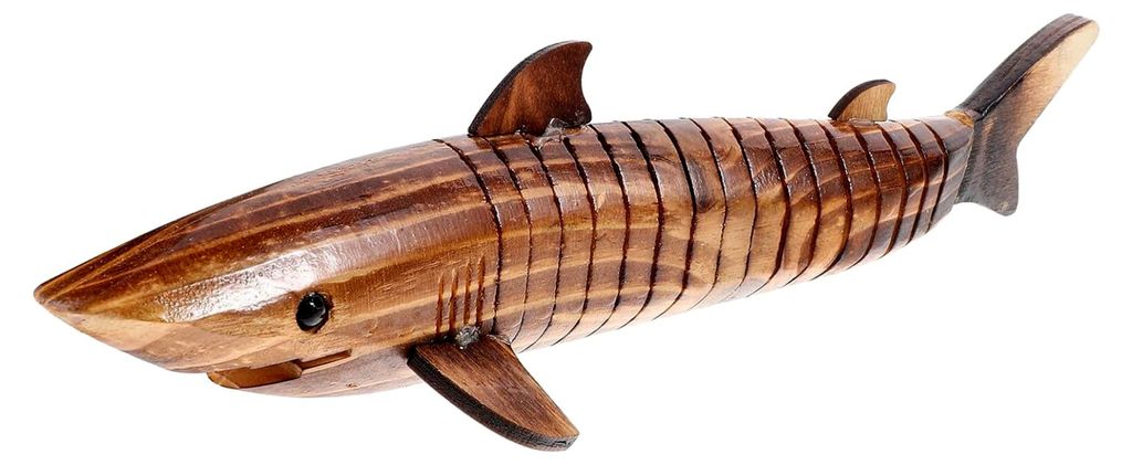 Holz Hai Modell Dekorative Holzfigur Nautische Küstendekoration für Zuhause Büro Garten Party