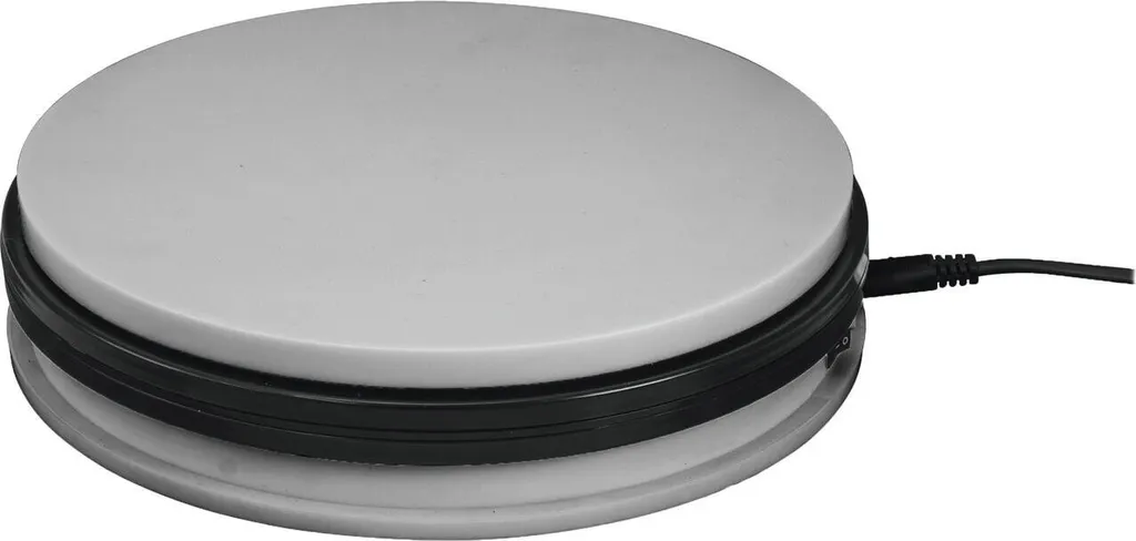 Plateau tournant 45cm Argent Charge 50kg Europalms Robuste et Stable