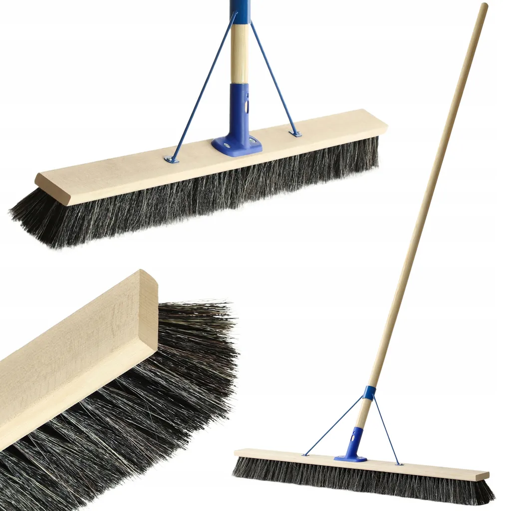 Balai de rue robuste 100cm bois fini le mal de dos pour nettoyer le sol