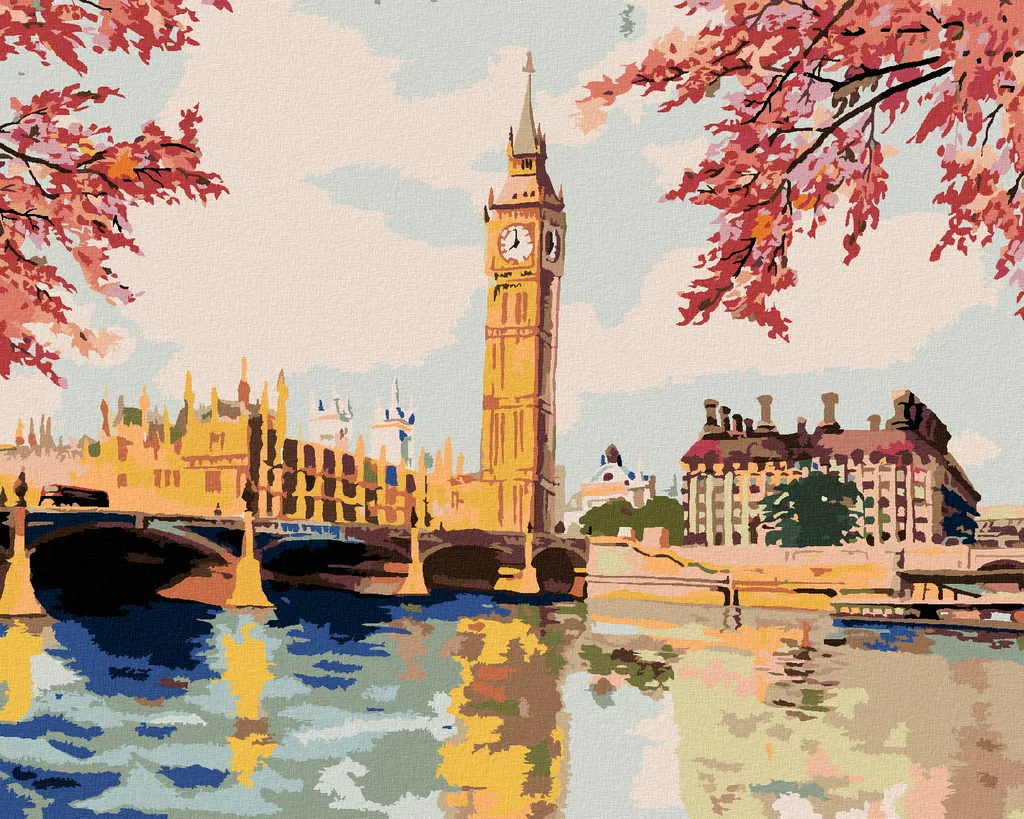 Zuty Pittura con Diamanti Big Ben in Autunno 40x50 Kit Completo DIY