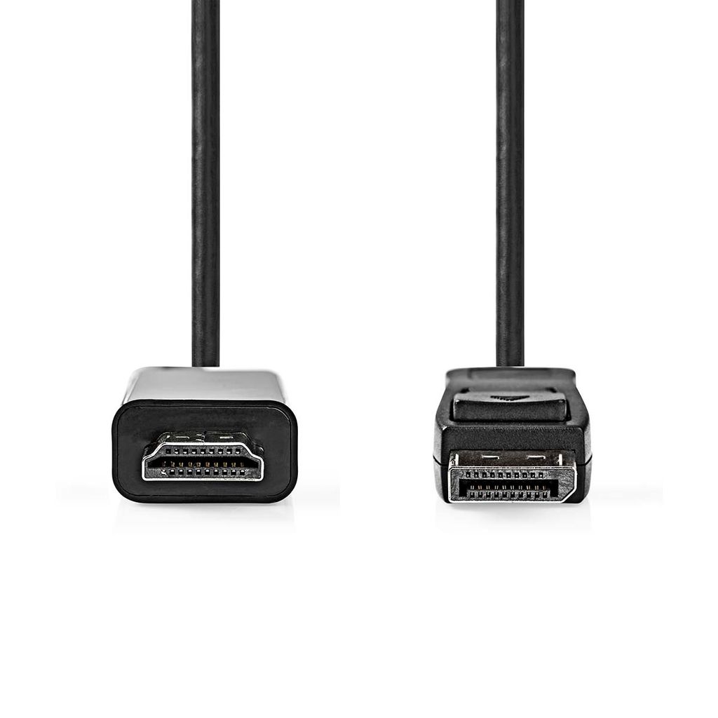 Nedis Displayport-Kabel - DisplayPort Stecker - HDMI Stecker - 4K@30Hz - Vernickelt - 1.00 m - Rund - PVC - Anthrazit - Box