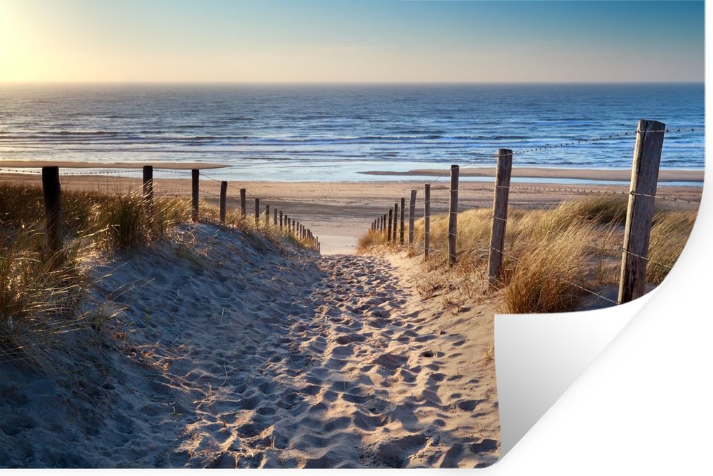 MuchoWow Wandtattoo Wandsticker Wandaufkleber Strand - Meer - Niederlande - Dünen - Sonne 30x20 cm Selbstklebend und Repositionierbar - Wierderv...