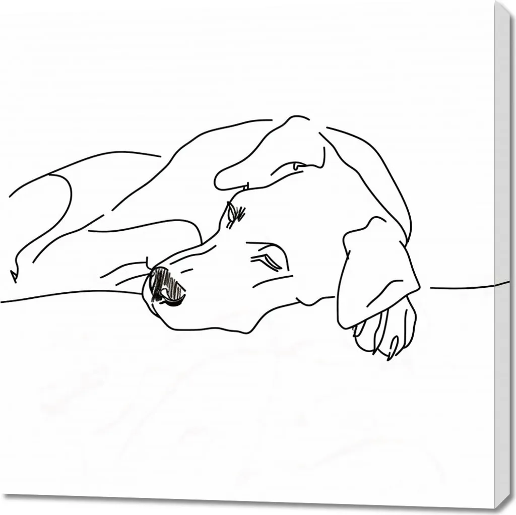 Décoration Murale Chien Relax 90x90 cm - Tableau sur toile grand format