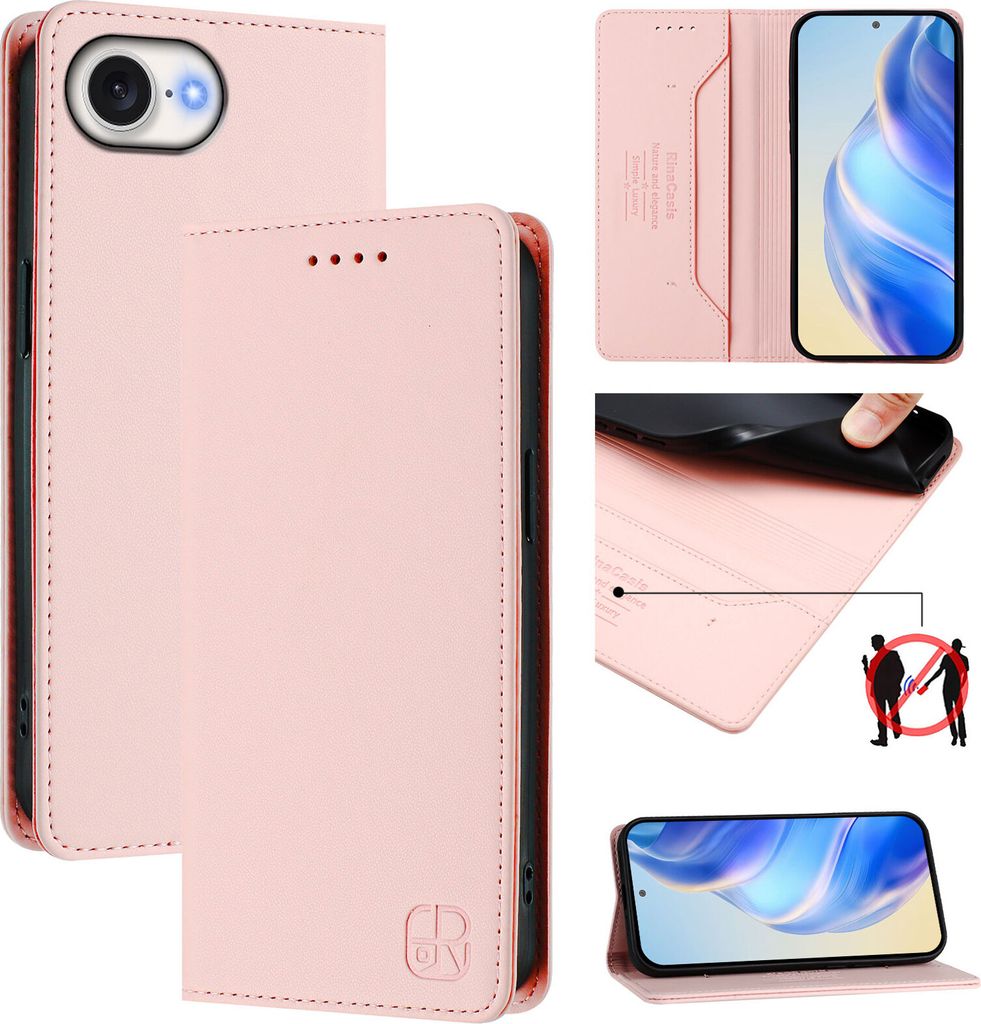 Lederhülle für iPhone 16e/iPhone 17e Hülle Flip Brieftasche Produktbild 