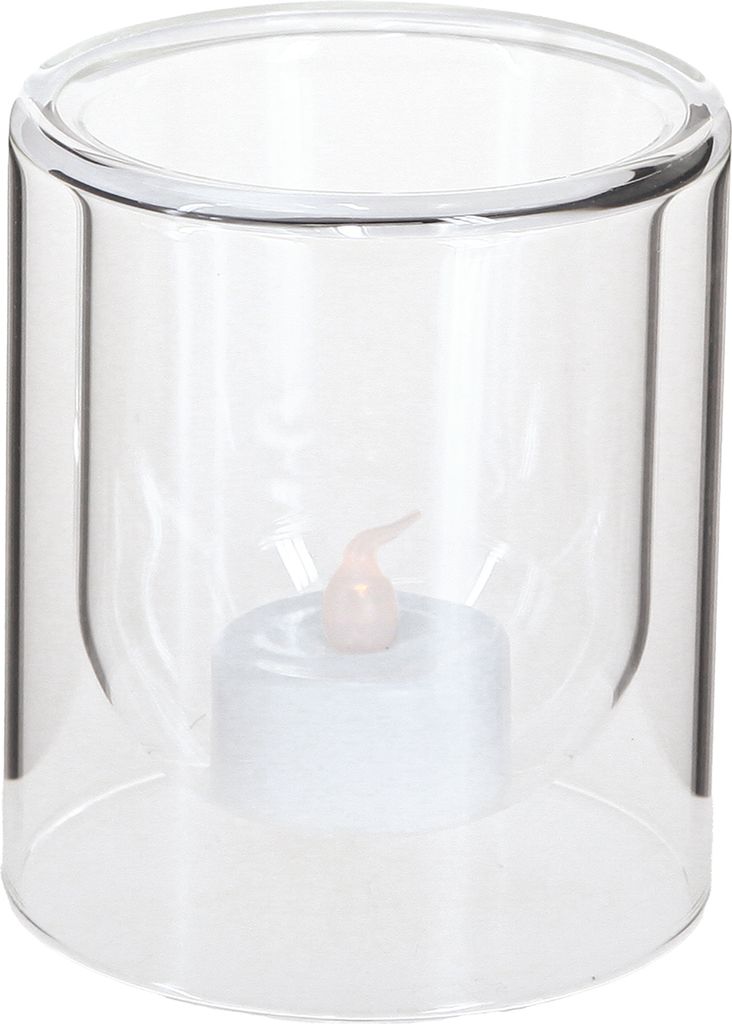 Runde Glas-Windlichter Teelichthalter Ø8,5cm Dekoration 4er Set, 4 Stück