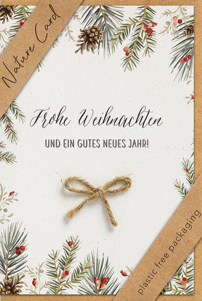 Weihnachten Nature Cards unverpackte Weihnachtskarten mit Briefumschlag Schneemann Frohe Weihnachten