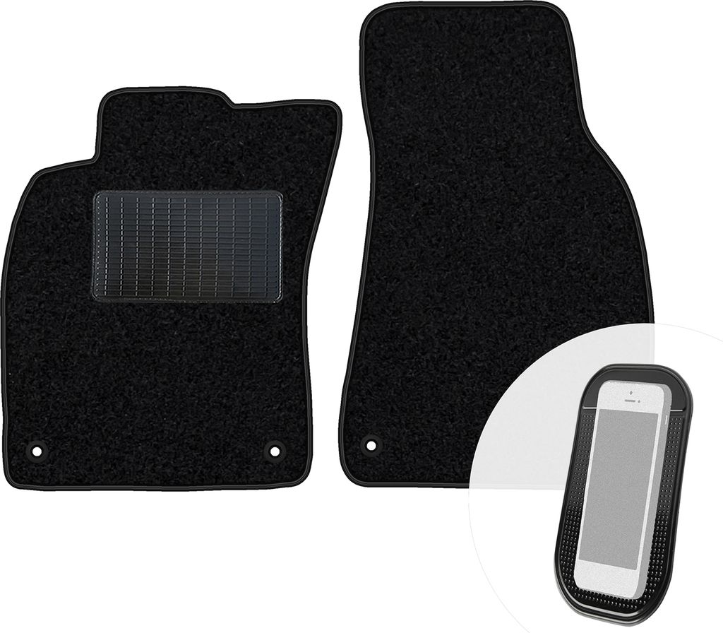 moto-MOLTICO Vorne Fußmatten Auto Velours Autoteppiche Schwarz Automatten Set 2-teilig passend für Audi A6 C6 2004-2006