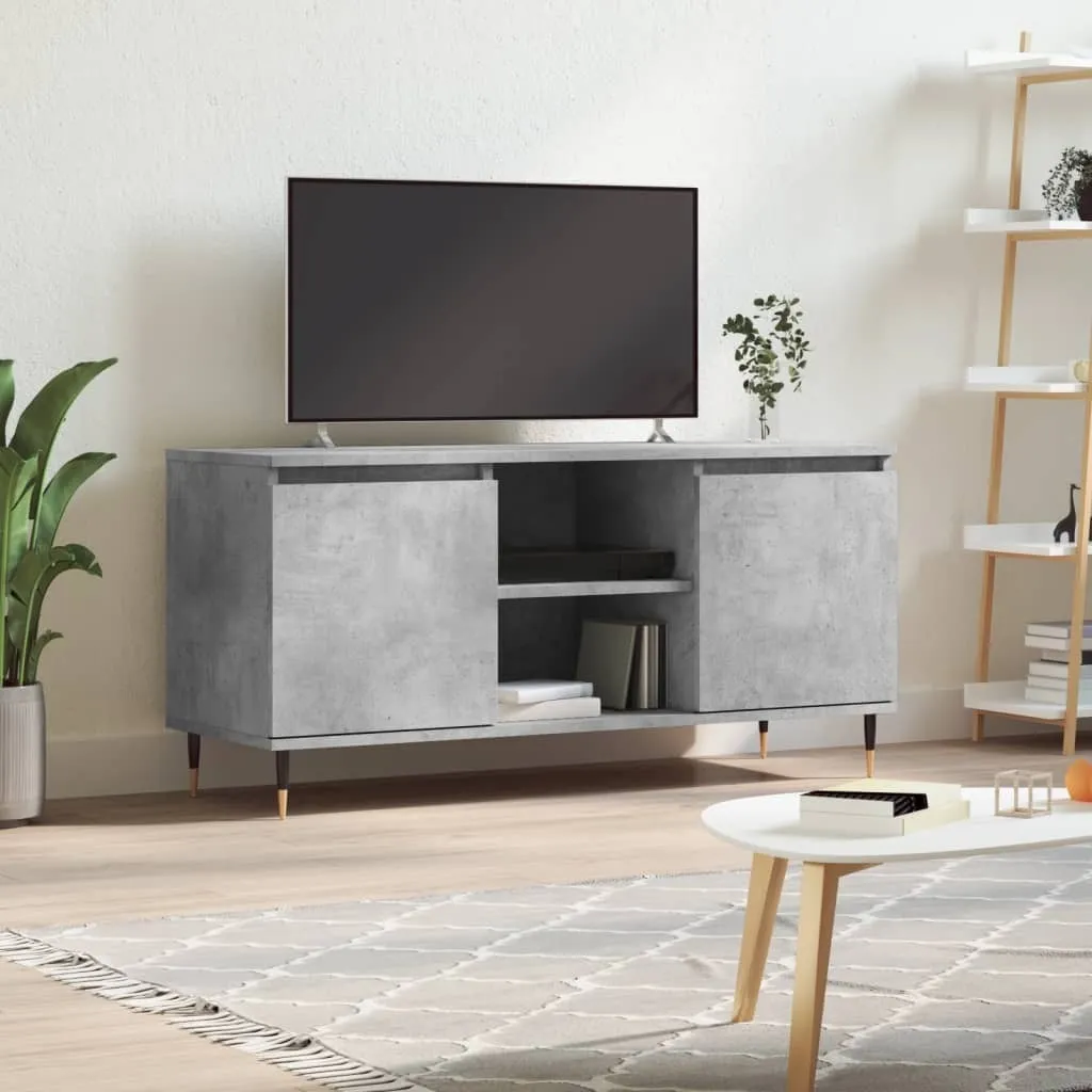 Porta TV Moderno Grigio Cemento 104x35x50 cm - Mobile Soggiorno Legno